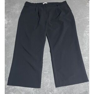 Abercrombie & Fitch Pleated Wide Leg Pants Womens 36 Black Stretch Office Short